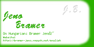 jeno bramer business card